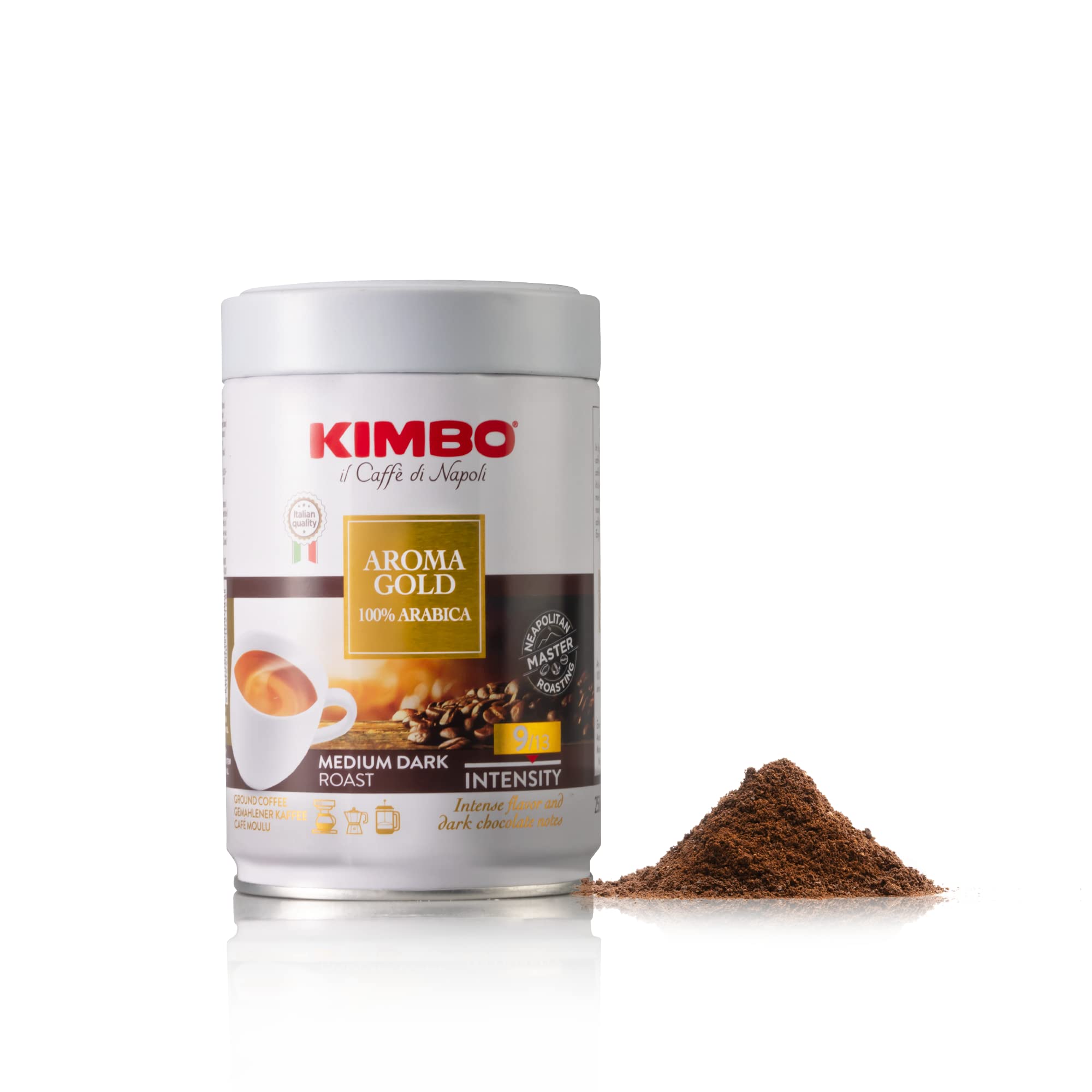 Kimbo Espresso Aroma Gold espresso cup ready for a bold, balanced cup
