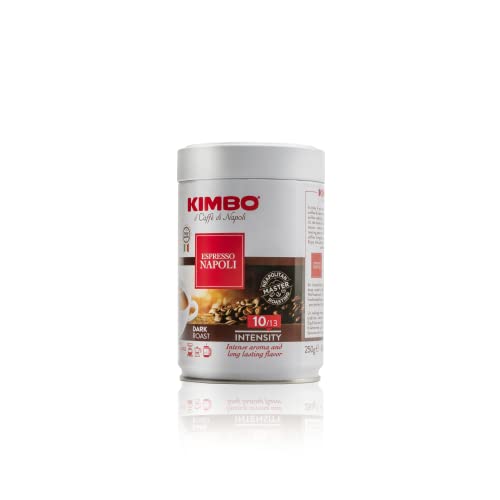 Kimbo Espresso Napoletano crema closeup highlighting dense crema and bold aroma.