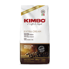 Kimbo Extra Cream Espresso beans in package ready for brewing.