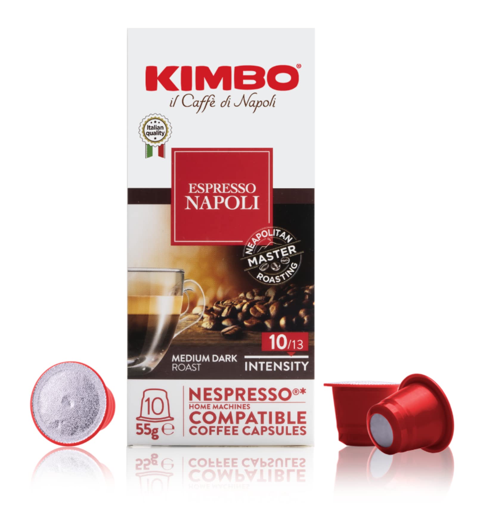 Kimbo Napoli capsules compatibility with Nespresso Original machines for quick brewing.