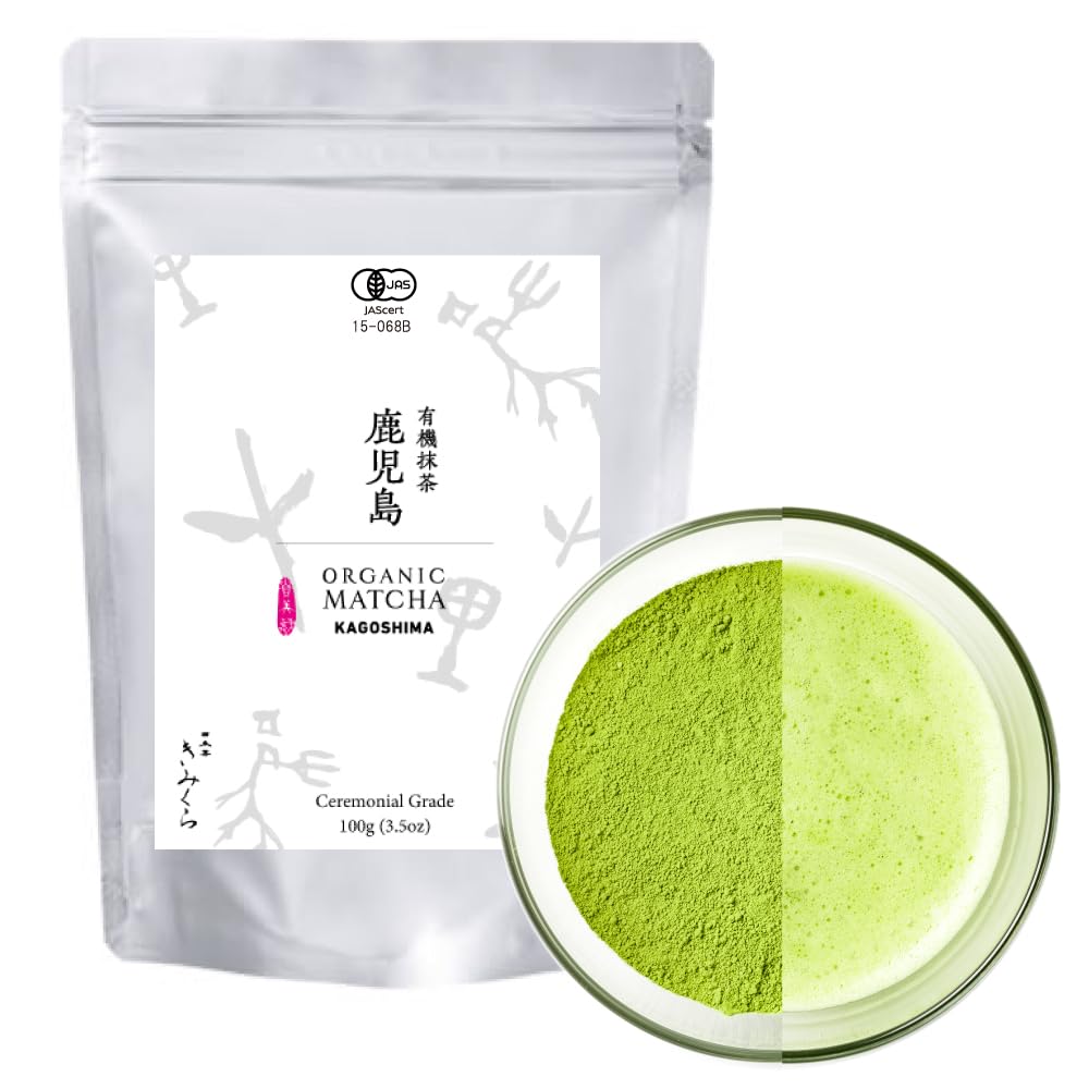 KIMIKURA ceremonial matcha 100g pack front display, premium quality for rituals and smooth taste.