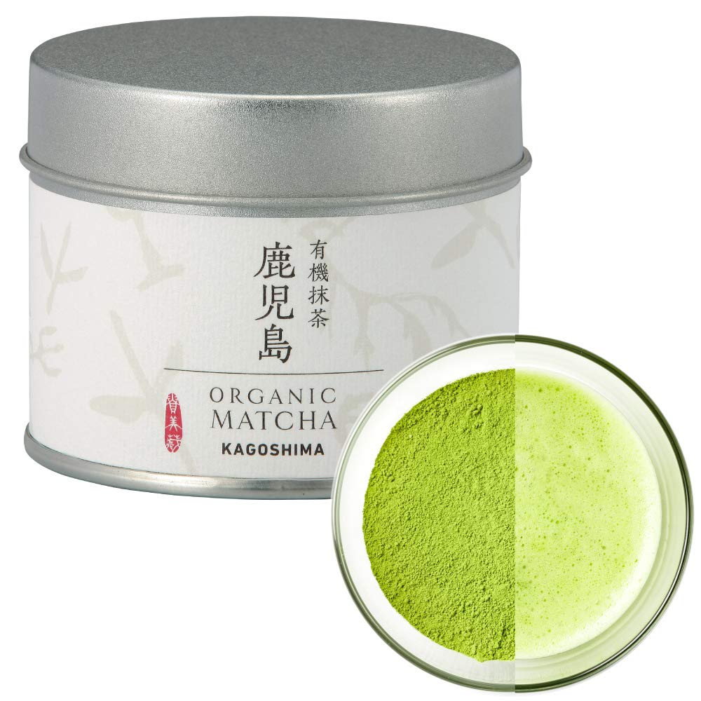 KIMIKURA Organic ceremonial matcha in Kagoshima tin for authentic whisking and smooth flavor.
