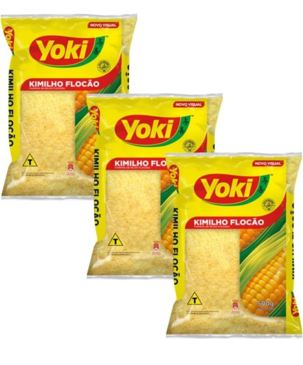 Kimilho Flocao Yoki 500g pack front view, ideal for quick breakfast porridge