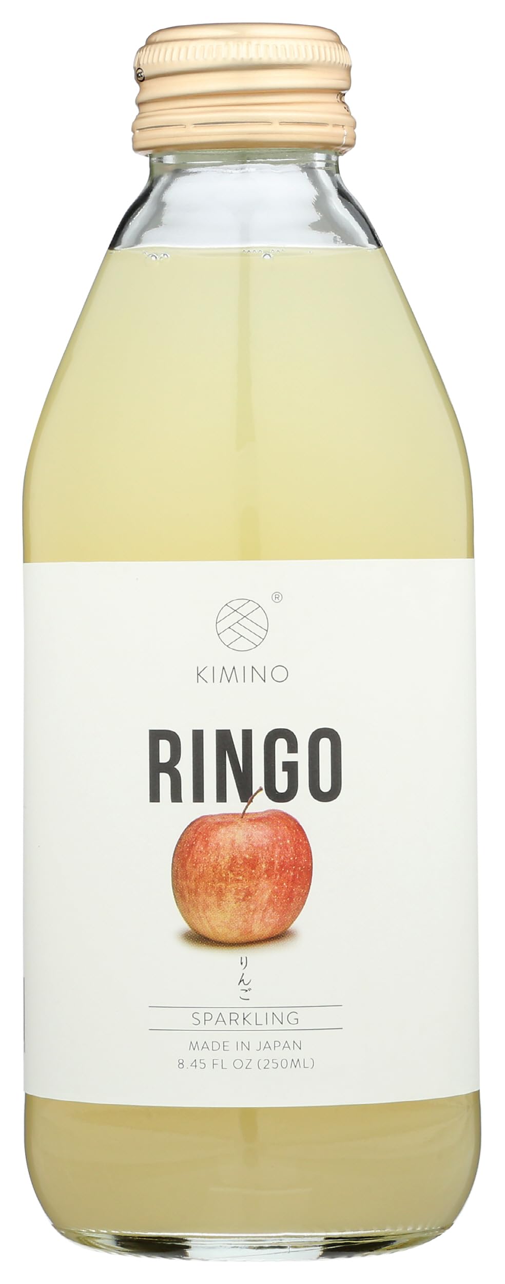 KIMINO Sparkling Apple Juice bottle on a table, a refreshing crowd-pleaser.