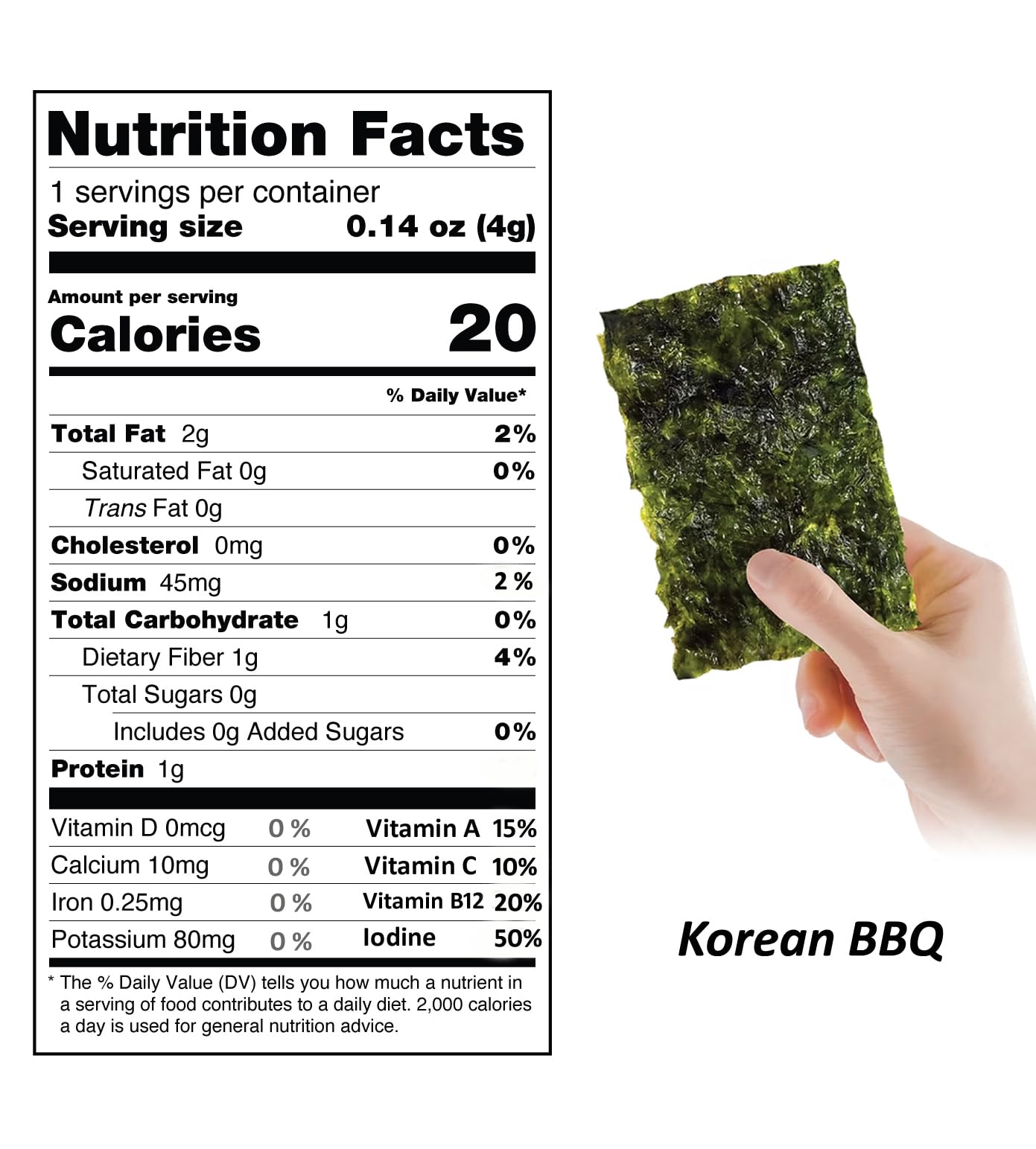 KIMNORI KBBQ seaweed snack packaging is ideal for on-the-go snacking.