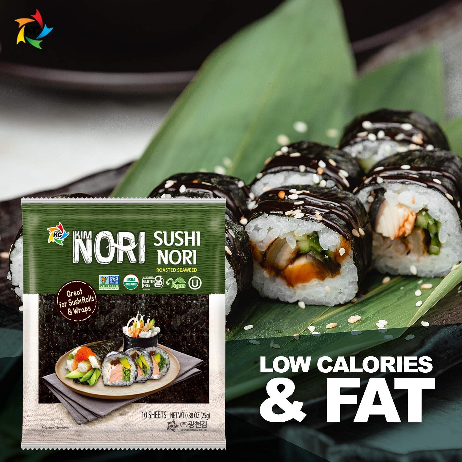 KIMNORI kimbap wrap with colorful fillings ready to roll