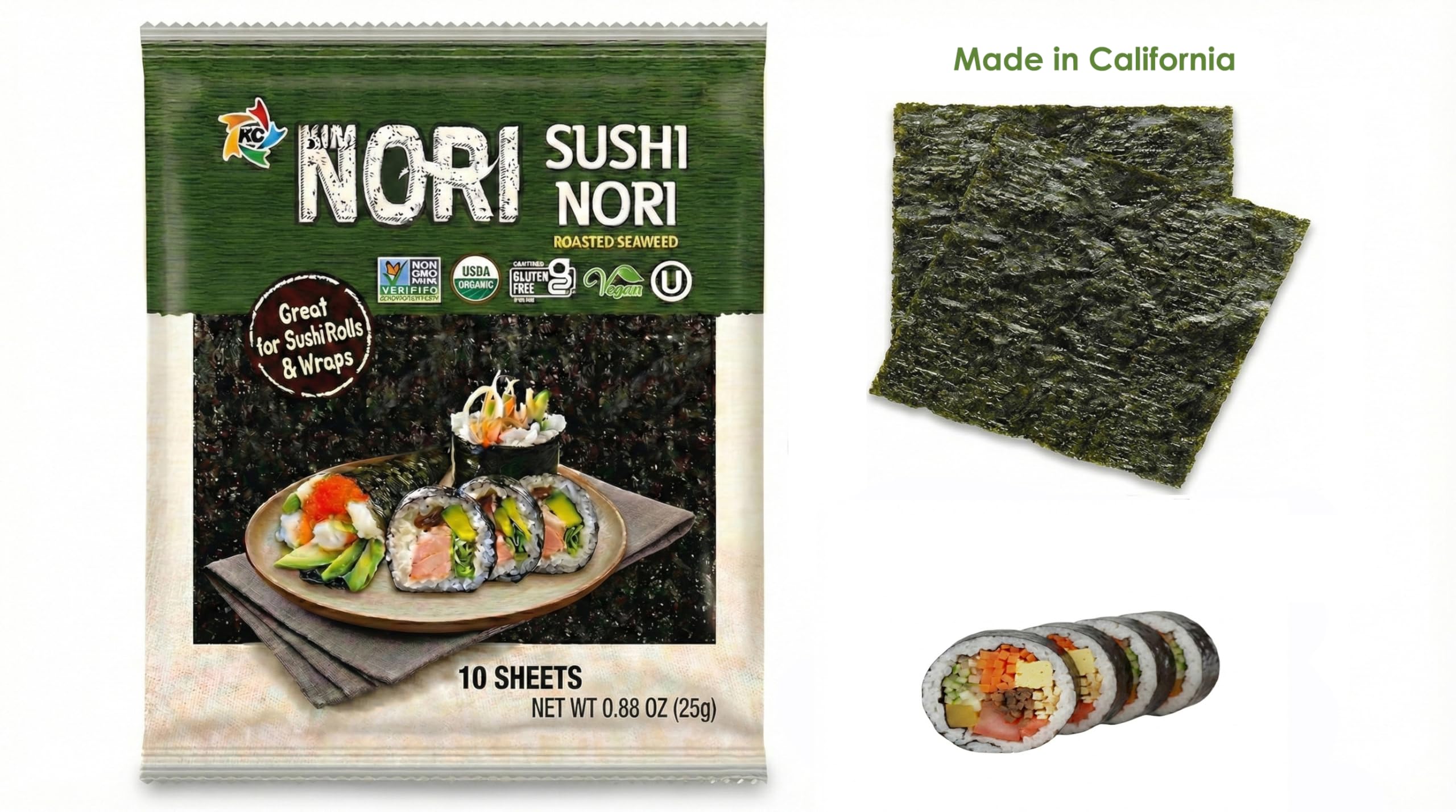 Multipack of KIMNORI seaweed sheets on display