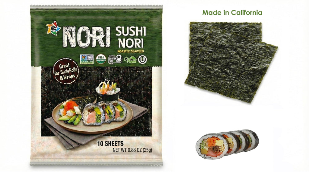 Multipack of KIMNORI seaweed sheets on display