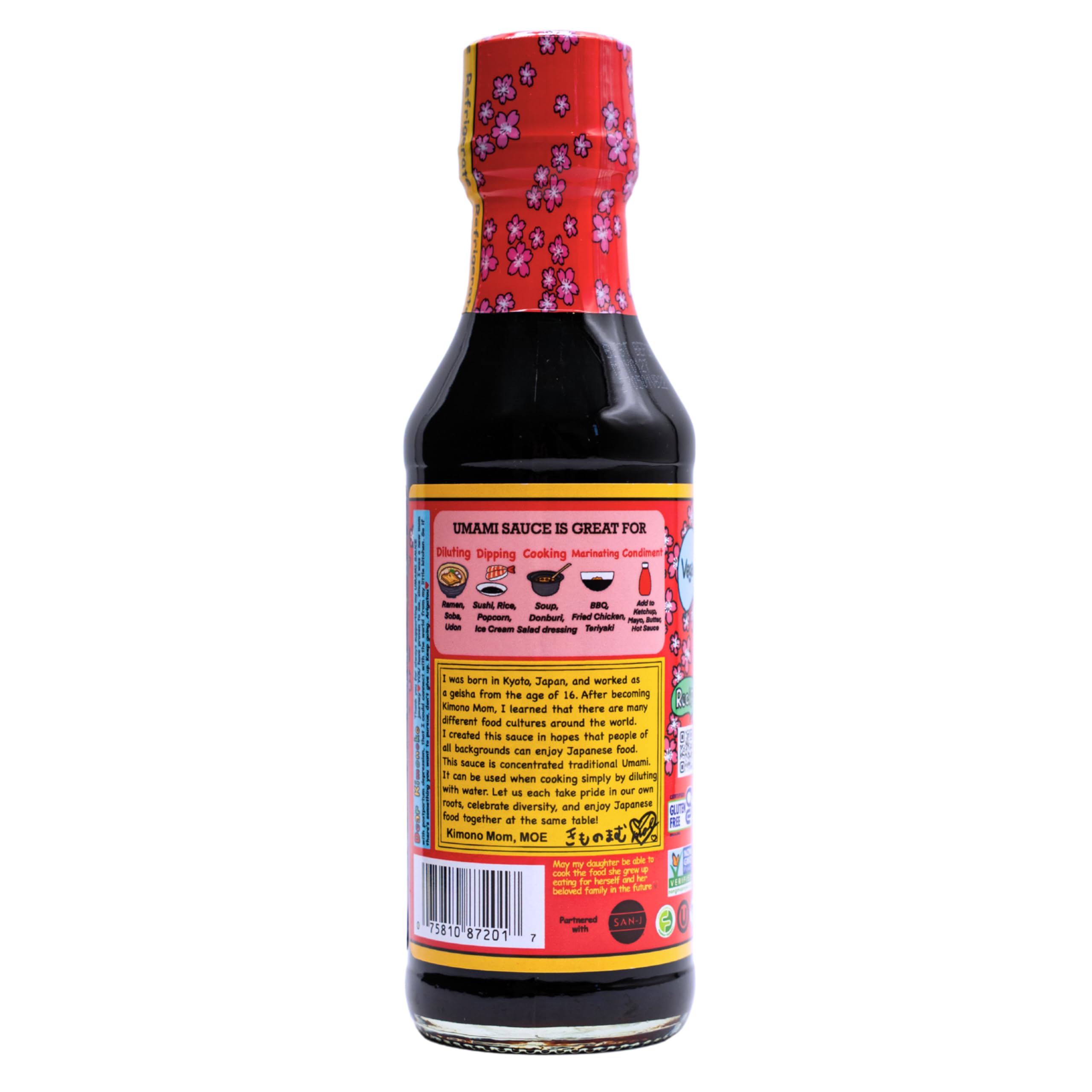 Kimono Mom UMAMI SAUCE glass bottle with premium packaging