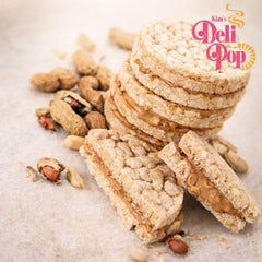 Close-up of crisp texture — airy, light crunch from air-popped grains.