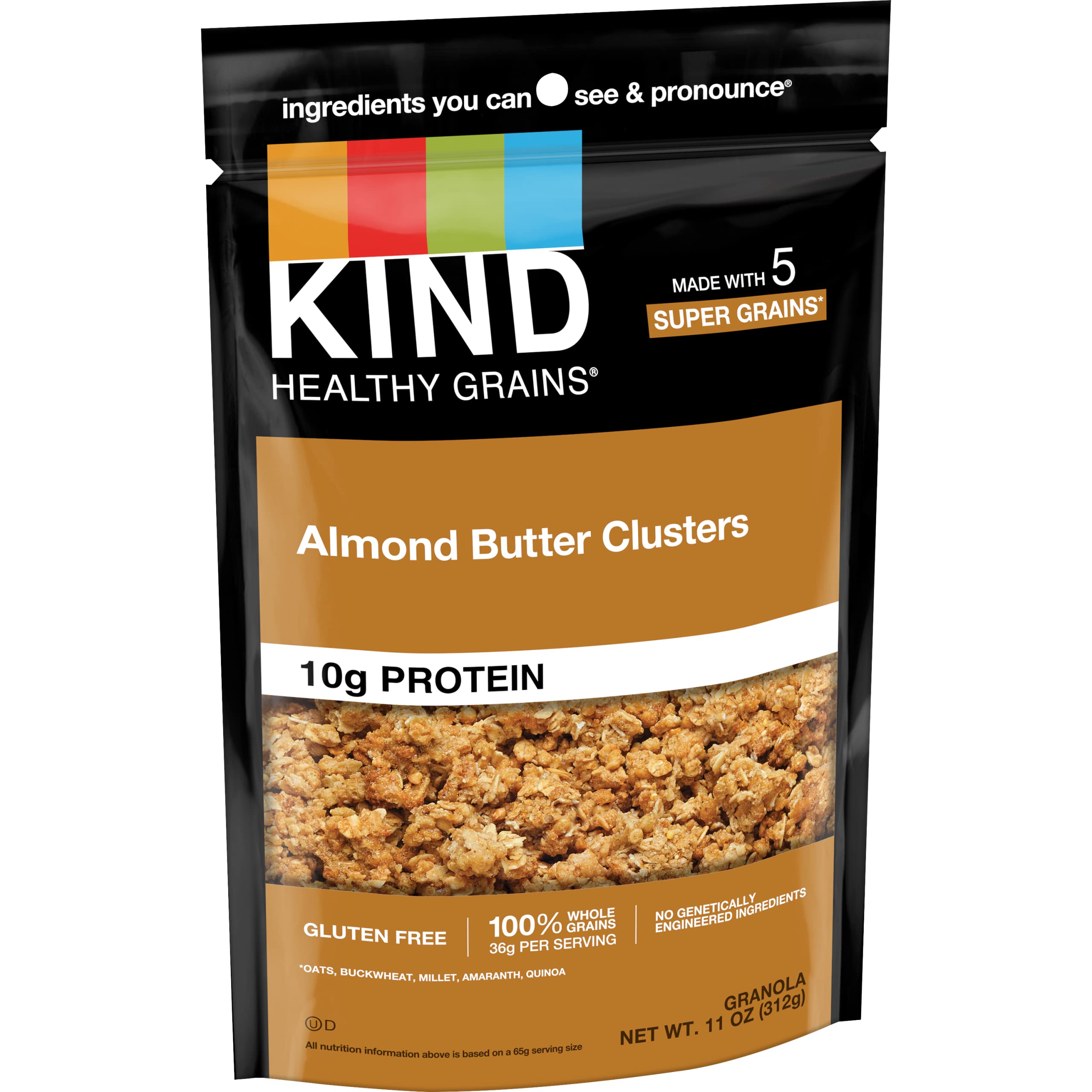 KIND Almond Butter Clusters packaging for on-the-go snacking.