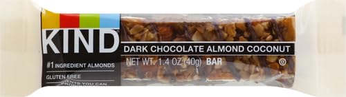 KIND almond coconut bar ingredients panel highlighting whole ingredients and honey binding