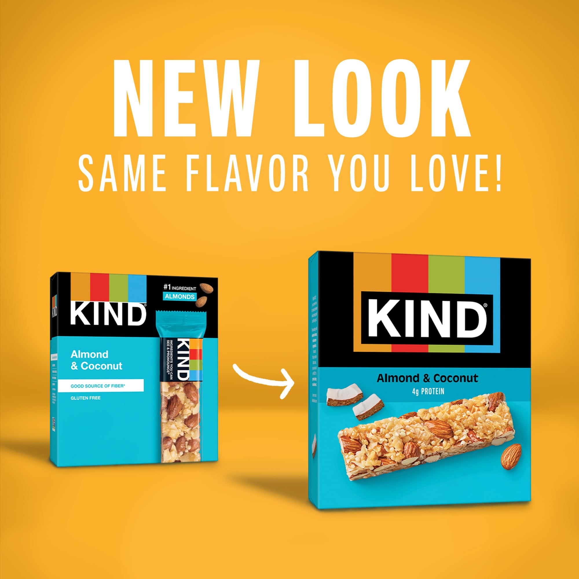KIND almond coconut bar packaging showing simple ingredients