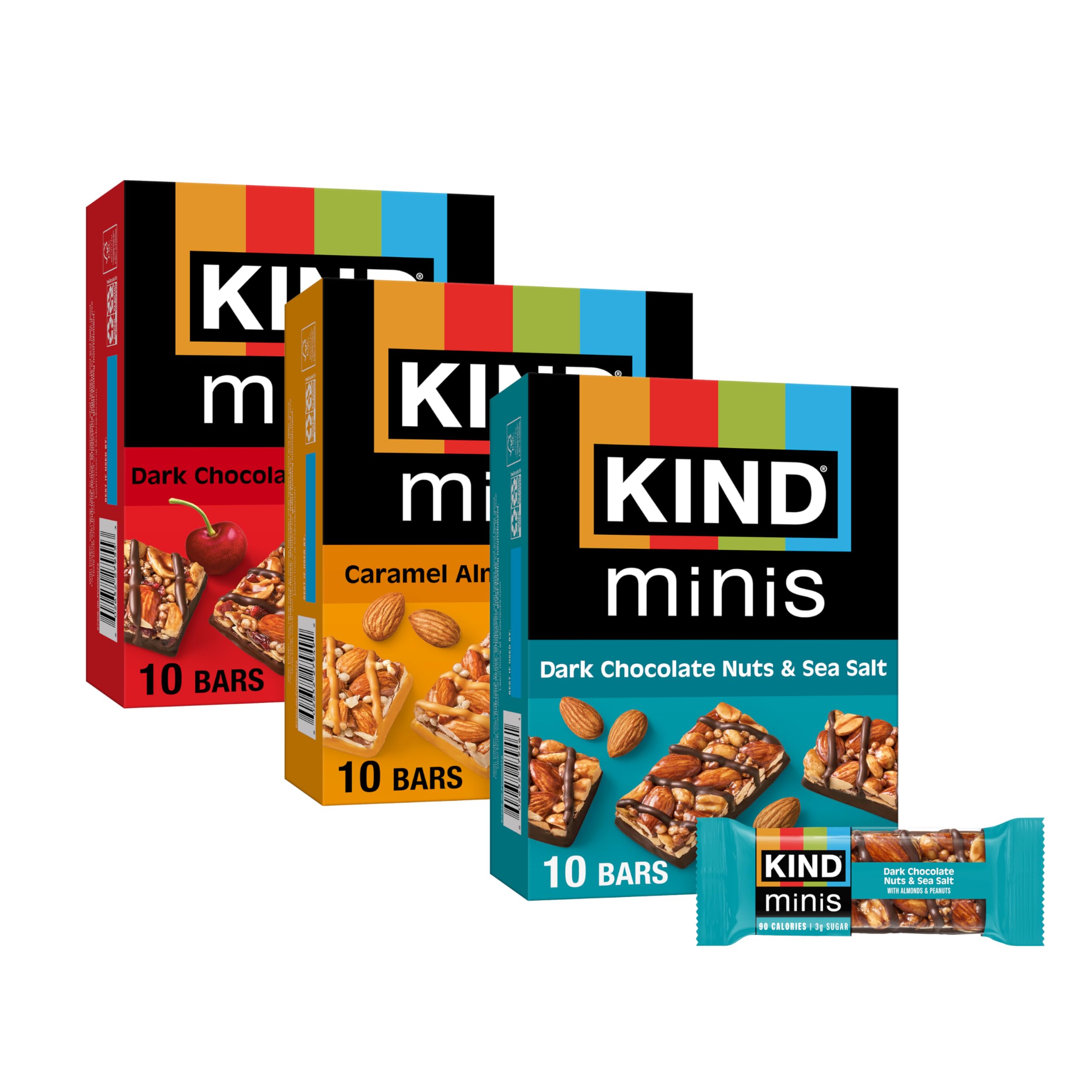 KIND Bar Minis Variety Pack front packaging for easy on-the-go snacking