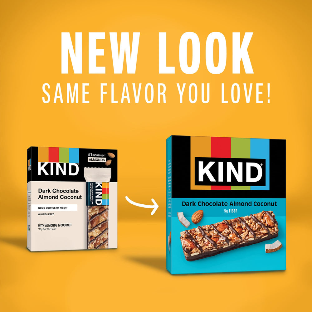 KIND bar highlights fiber and low sodium for balanced snacking.