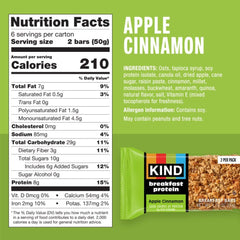 Kind Breakfast Apple Cinnamon bar close-up reveals five-grain blend.