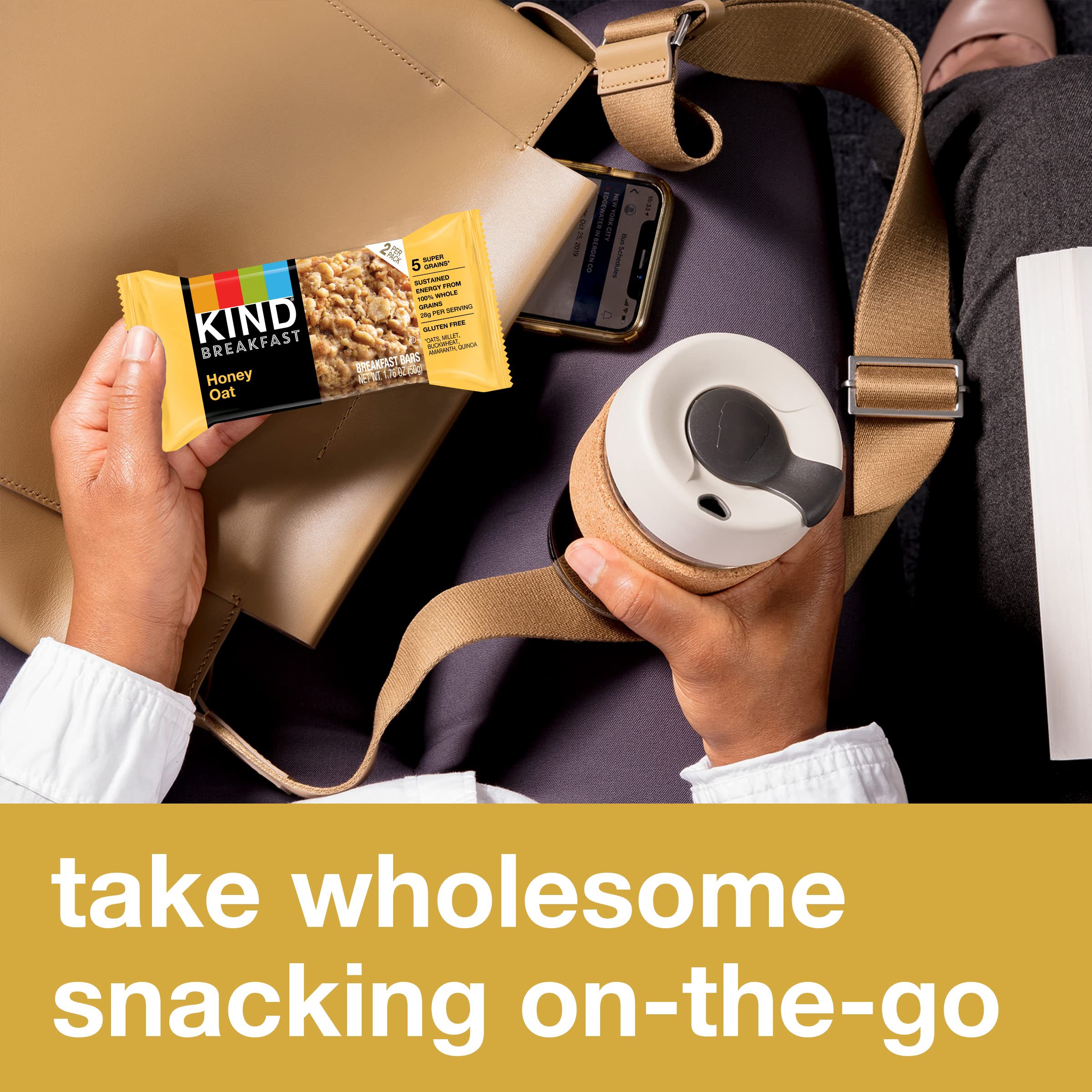 Box of KIND Breakfast Bars 30-count for convenient grab-and-go mornings.