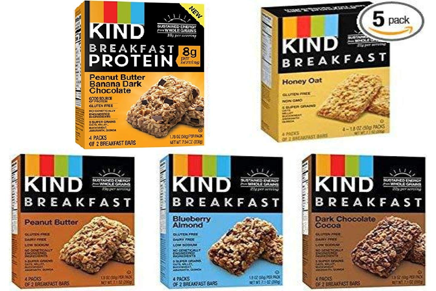 Kind Breakfast Bars Dark Chocolate bars arranged for a snack-ready afternoon