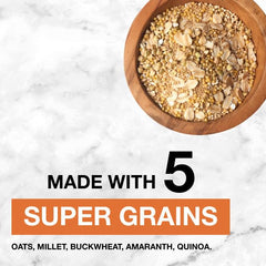 Close-up of KIND Peanut Butter Breakfast Bar showing five-grain texture