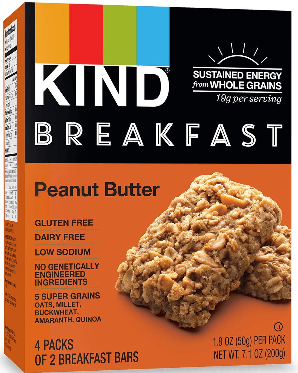 Kind Breakfast Bars Peanut Butter bars ready to grab before commute