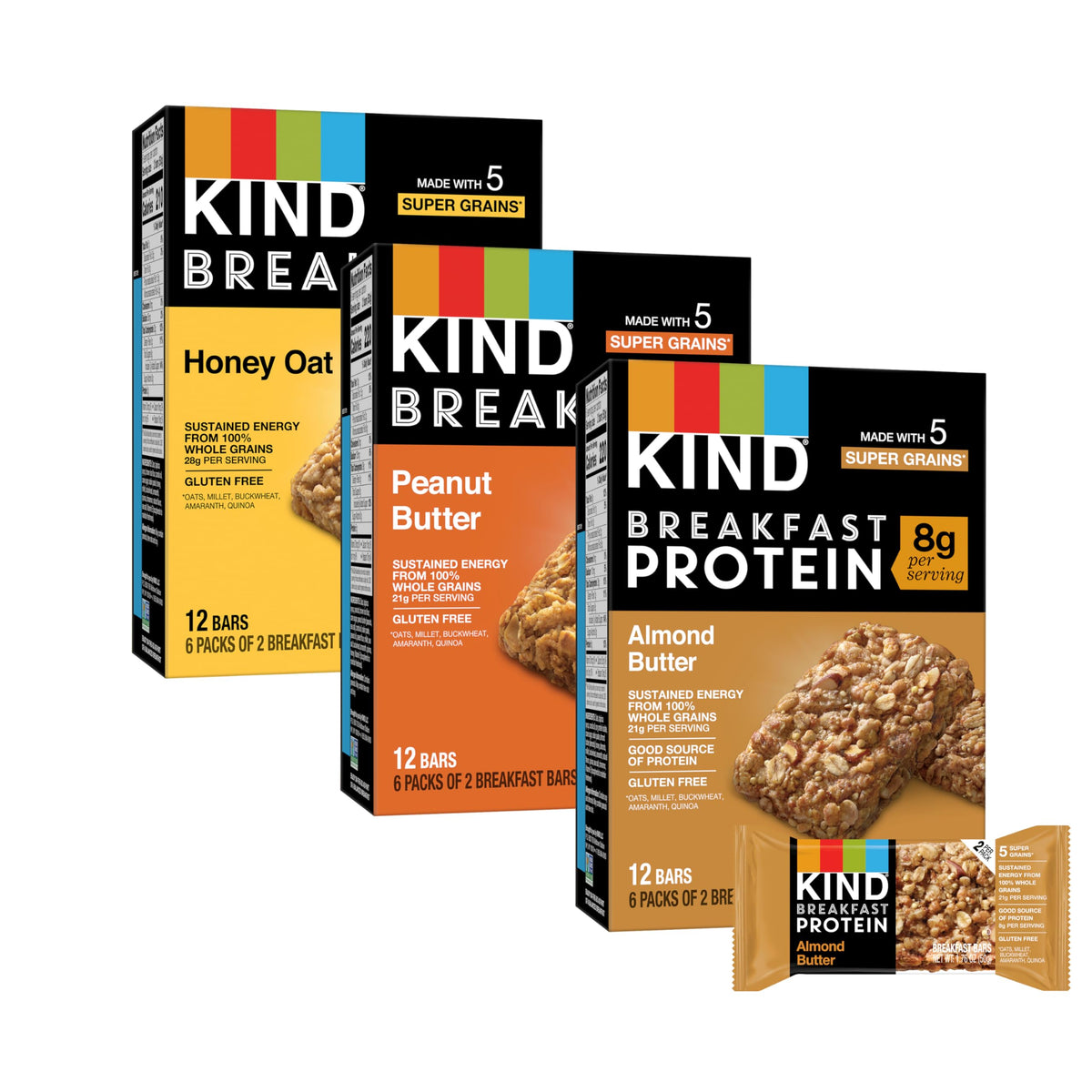 KIND Breakfast Bars Honey Oat box for on-the-go mornings.