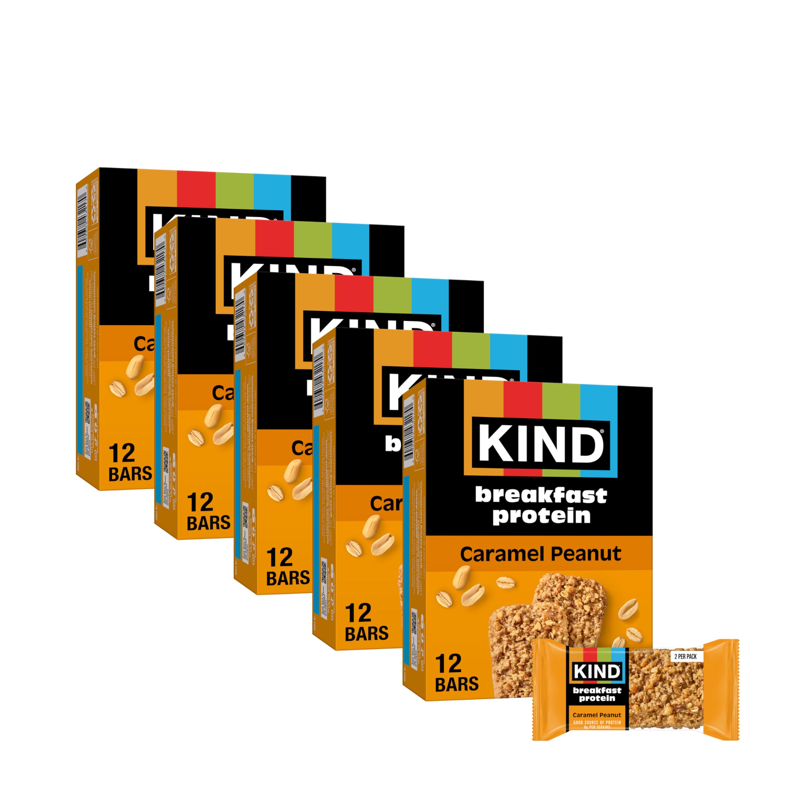 KIND Breakfast Caramel Peanut bar box for on-the-go energy