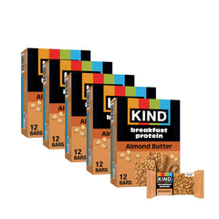 KIND Breakfast Protein Bar almond butter pack, convenient gluten-free energy for mornings.