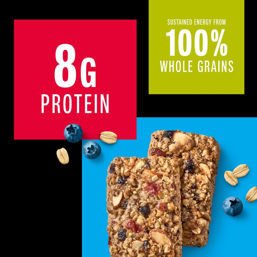 KIND Bars on plate with blueberries for a tasty breakfast