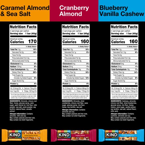 KIND Caramel Almond Sea Salt bar close-up, satisfying sweet-salty cravings anytime