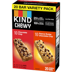 KIND Chewy granola bars bar close-up peanut butter chocolate chip, satisfying mid-day cravings.