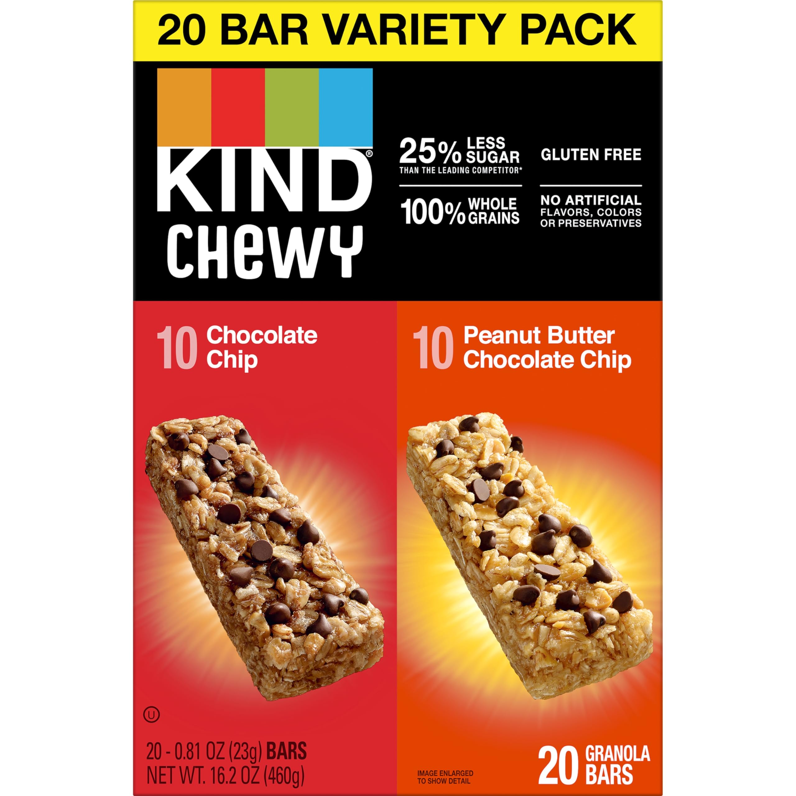 KIND Chewy granola bars whole-grain ingredients visible in a bowl, oats and nuts.