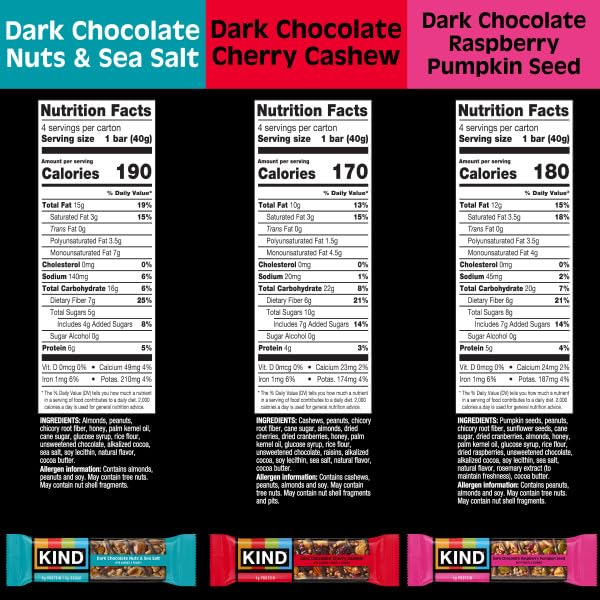 Kind dark chocolate cherry cashew bar with bright cherry notes.
