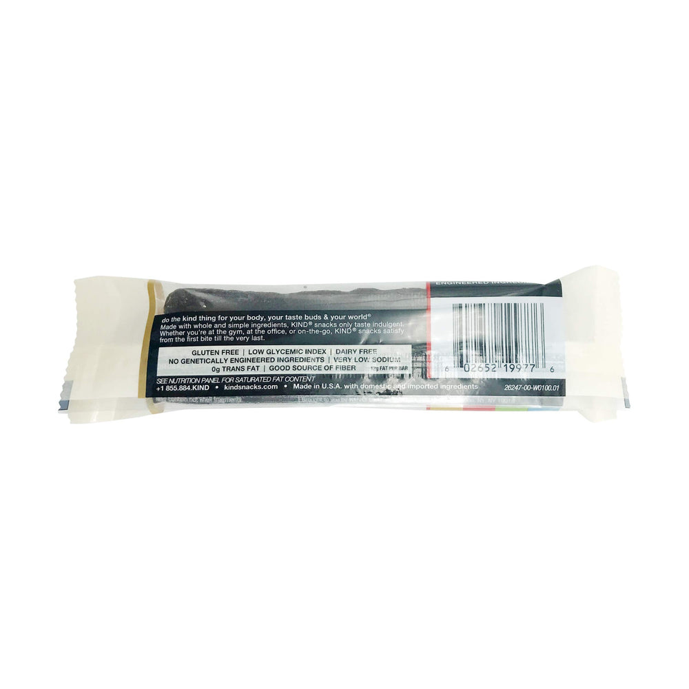 KIND dark chocolate drizzle bar slice revealing texture and fiber-friendly profile