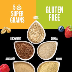 KIND five super grains blend featuring oats, millet, buckwheat, amaranth, quinoa.