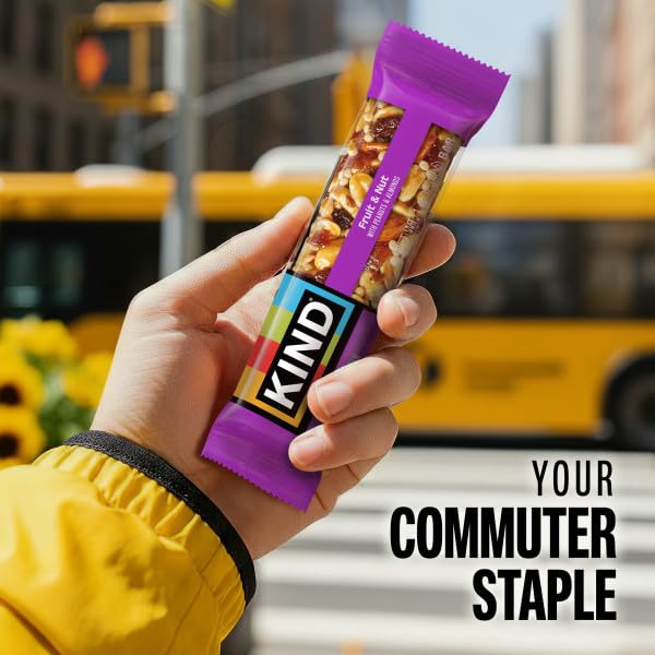KIND bar demonstrates gluten-free and non-GMO features for mindful snacking.