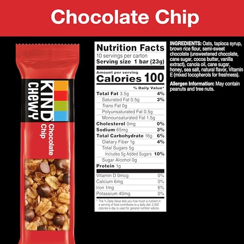 KIND Granola Chewy Bar Chocolate Chip close-up highlighting chewy texture