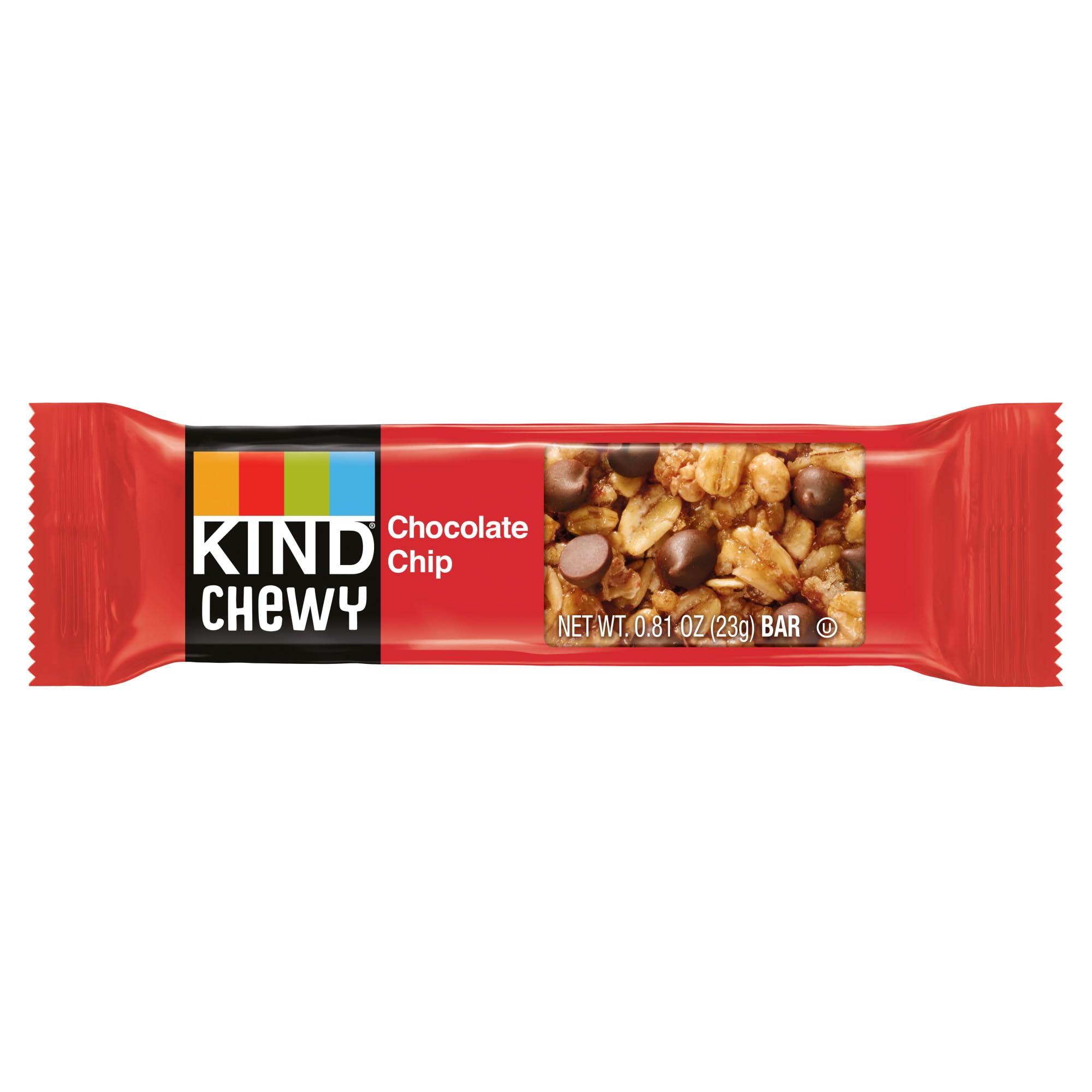 KIND Granola Chewy Bar nutrition label close-up with gluten-free claim