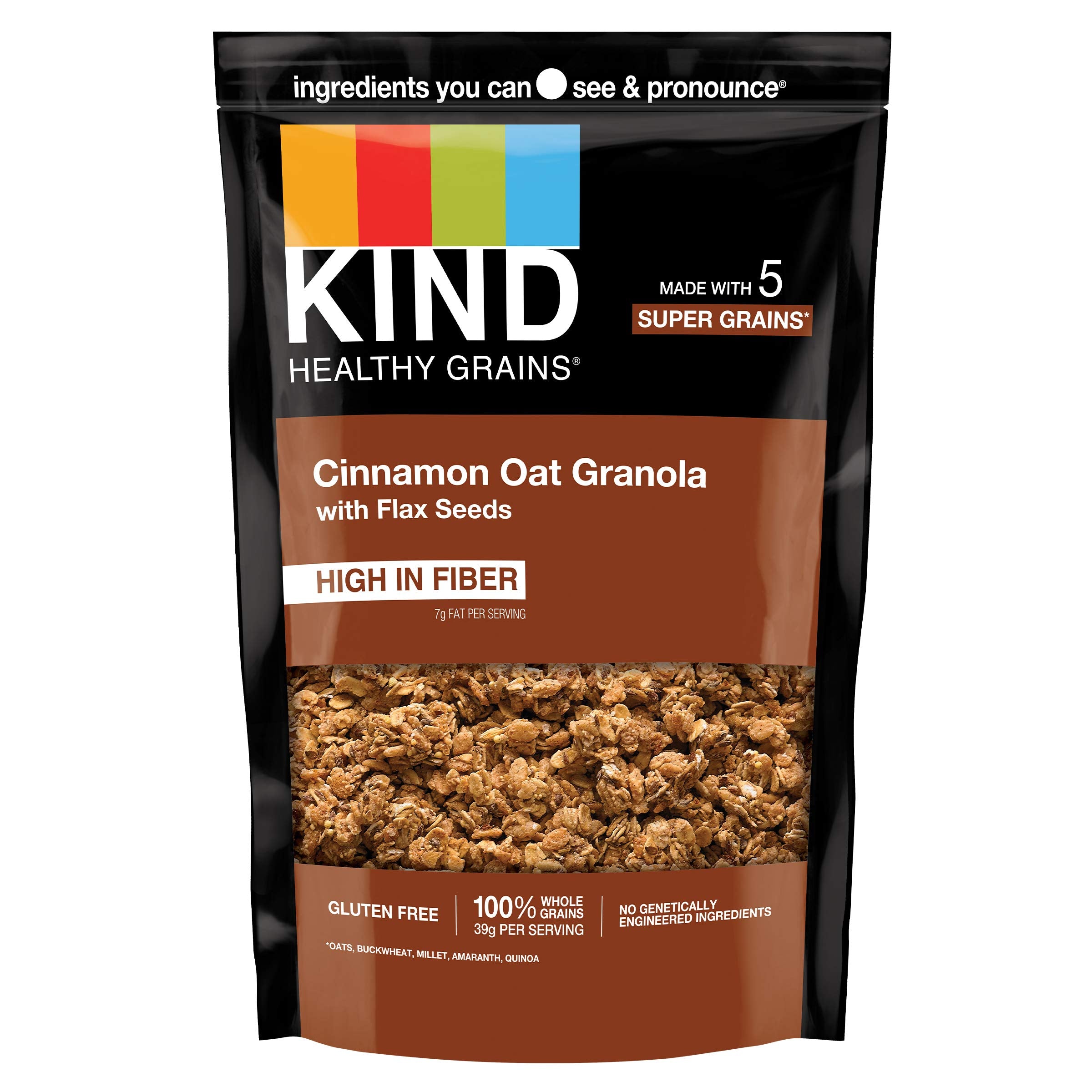 KIND Healthy Grains Cinnamon Oat Granola bag showcases gluten-free snacking