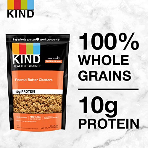 KIND Healthy Grains Clusters packaging 3-count emphasizes convenient gluten free snack