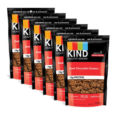 KIND Healthy Grains Dark Chocolate Clusters pack with resealable bags for on the go snacking