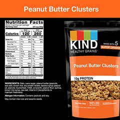 Close-up of KIND Healthy Grains Granola clusters with whole grains and peanuts