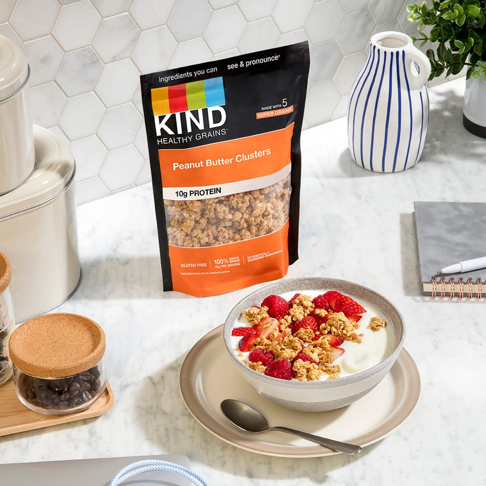 KIND resealable snack bags keep granola fresh for later