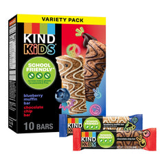 KIND Kids Blueberry Muffin Bar with whole grains, ideal for school lunch boxes.