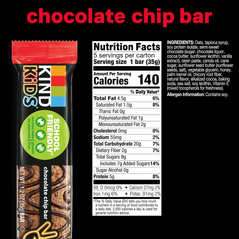 KIND Kids bars offer 5 g protein per bar for active kids.