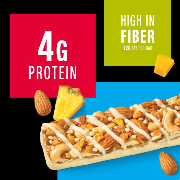 KIND Mango Pineapple Nut bar fruit and nuts visuals highlight tropical flavor