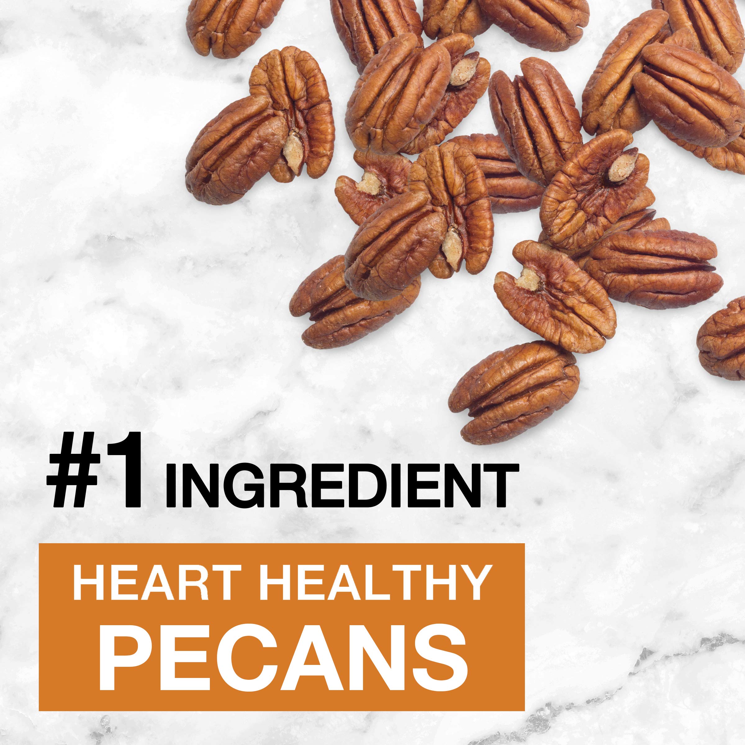 Texture close-up shows toasted pecans and maple glaze for crunch