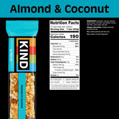 KIND Almond & Coconut ingredients close-up showing almonds and coconut.