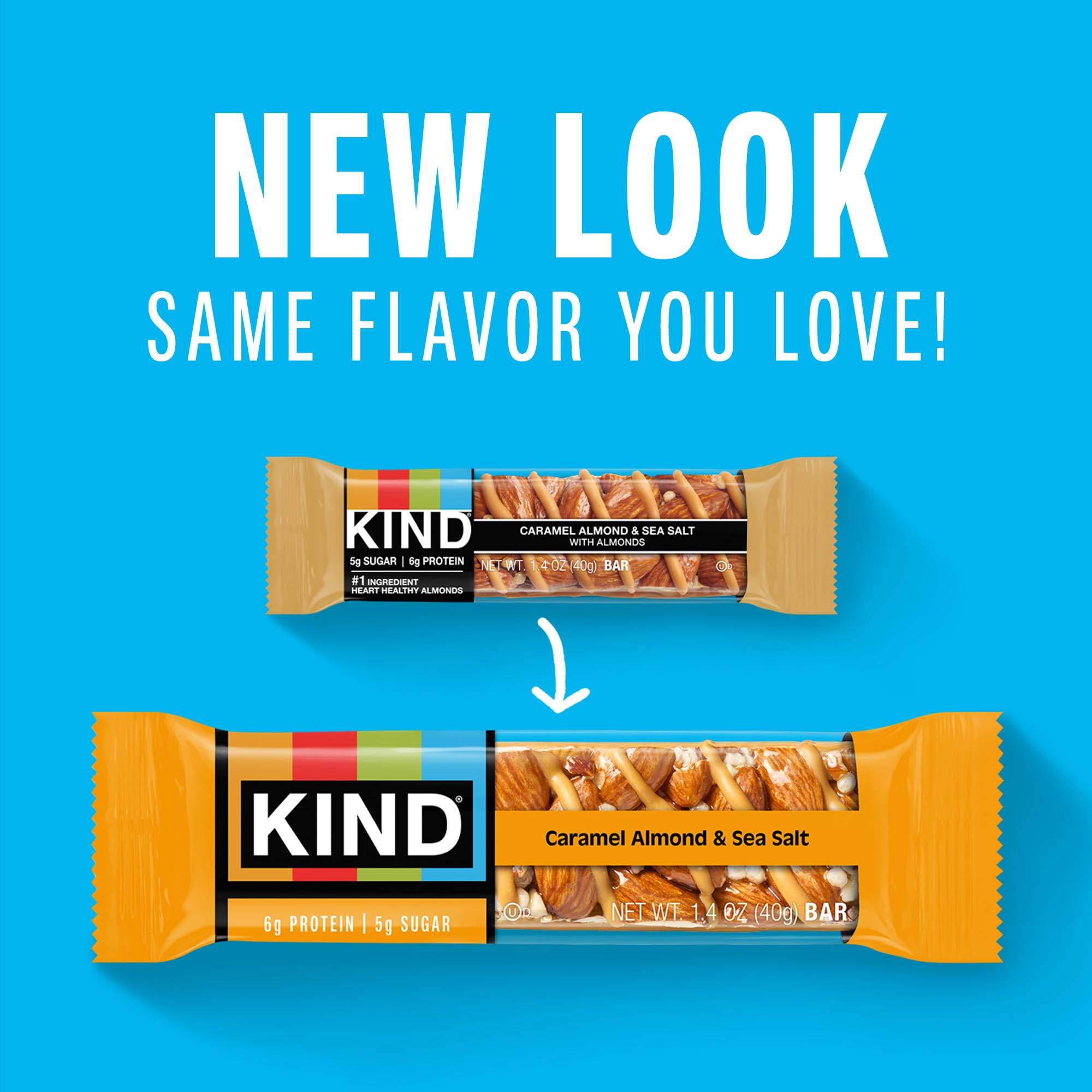 KIND Nut Bars Favorites caramel almond sea salt close-up with glossy chocolate.