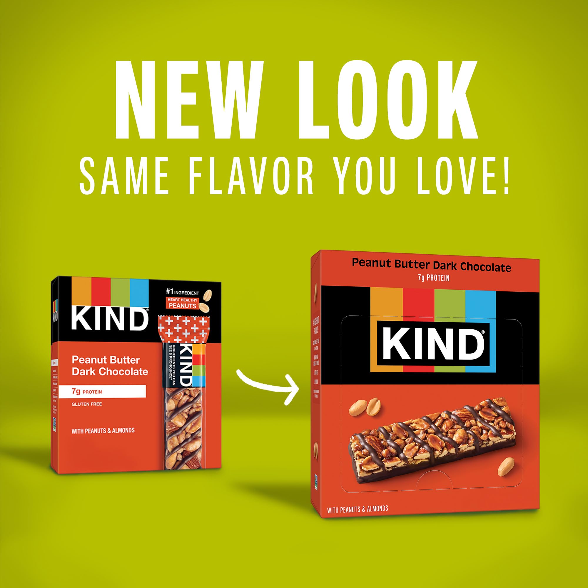 Gluten-free and non-GMO indicators on KIND packaging.