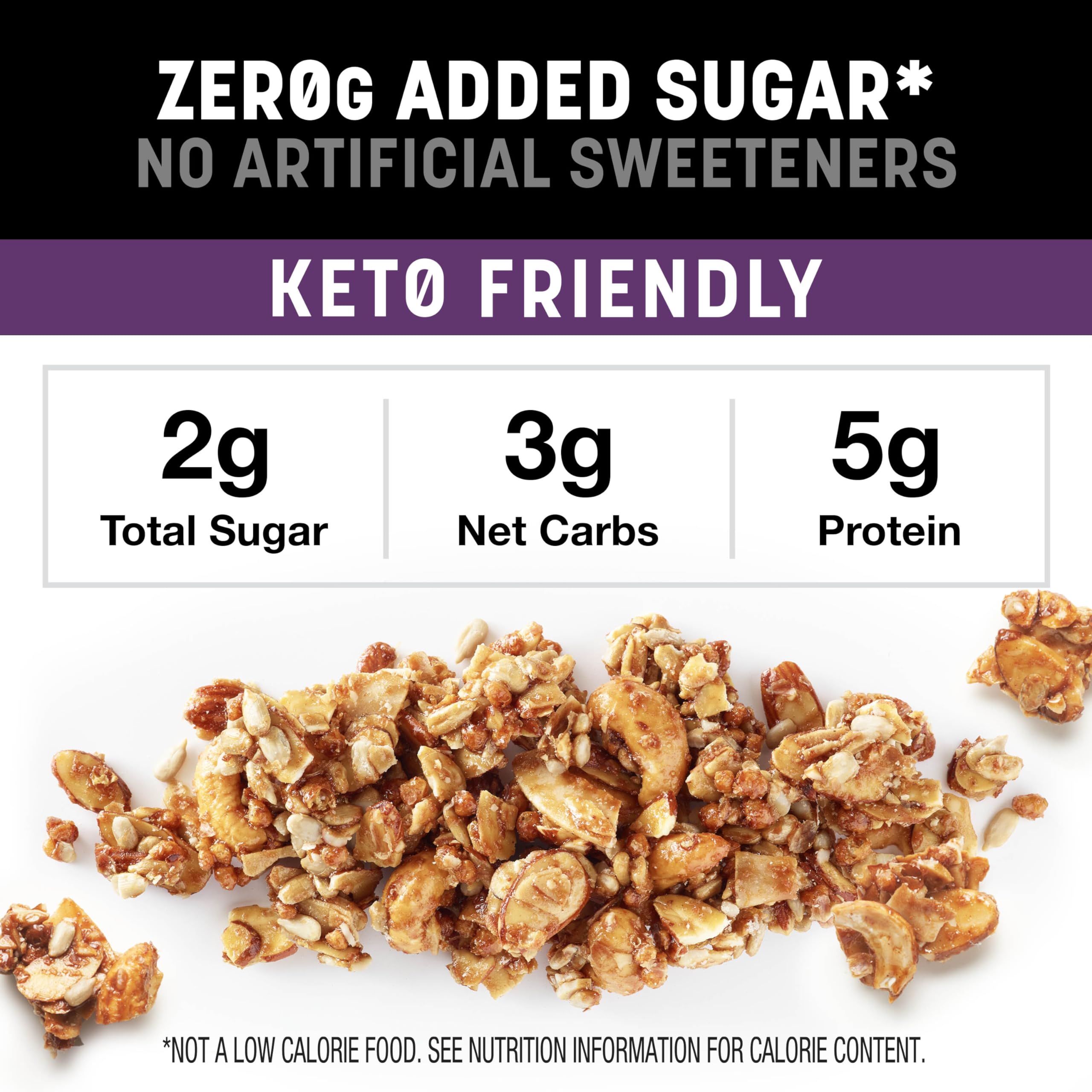 KIND granola with almonds and cashews delivering a crunchy texture.